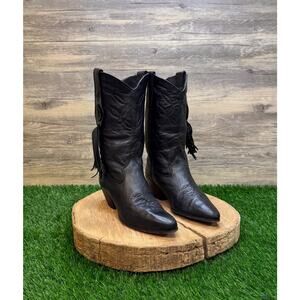 Unknown Women - Size 6M - Vintage Black Fringe Cowboy Boots Style 50503